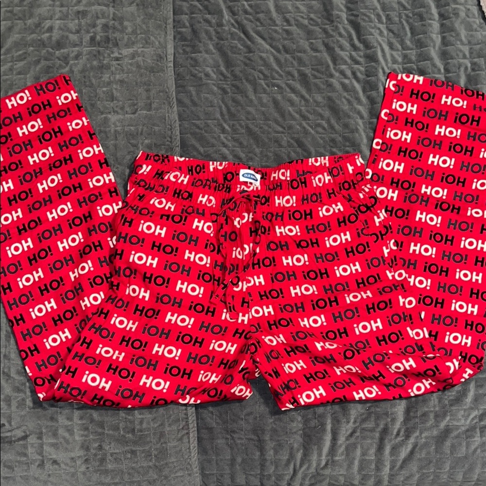 Festive Red Pajama Bottoms with Elastic Waistband and Cozy Fit